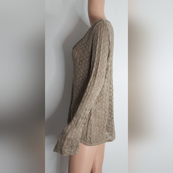 Lane Bryant tan and gold v-neck light weight sweater size 22/24 casual plus size - Picture 5 of 10